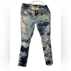 Levi’s Spotted light/ Dark Blue Skinny Distressed Jeans